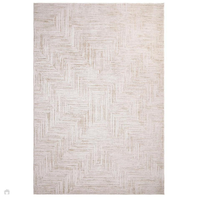 Anders AN12 Modern Subtle Chevron Distressed Space-Dyed Shimmer Soft Raised Textured Low Profile Short Pile Polyblend Cream/Warm Beige/Taupe Rug-Asiatic Carpets-Rug Love - The Most Loved Rug Store