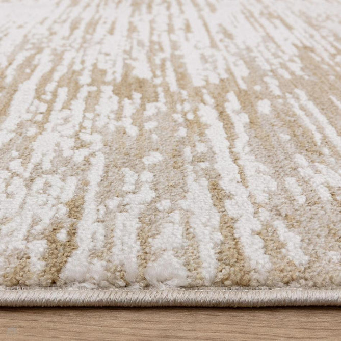 Anders AN13 Modern Vertical Striation Brushstroke Distressed Space-Dyed Shimmer Soft Raised Textured Low Profile Short Pile Polyblend Soft Beige/Cream/Taupe Rug-Asiatic Carpets-Rug Love - The Most Loved Rug Store