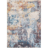 Ankara AKR2318 Modern Abstract Multicolored/Charcoal/Medium Grey/Light Grey/Light Blue/Dark Blue/Off-White/Wheat/Brick Red Flat-Pile Rug
