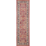 Ankara Global ANR02 Traditional Persian Vintage Distressed Shimmer Floral Ornate Border Textured Carved Low Flat-Pile Red Runner
