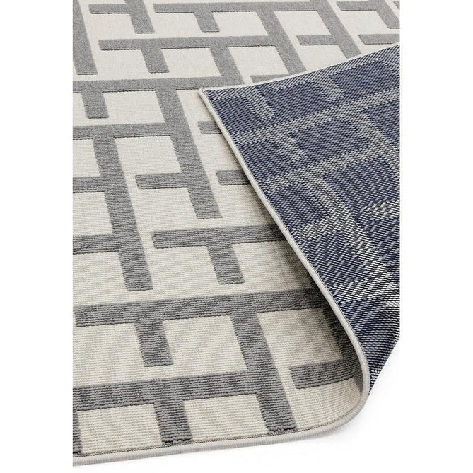 Antibes AN03 Grid Modern Geometric Durable Stain-Resistant Weatherproof Flatweave In-Outdoor White/Grey Rug-Asiatic Carpets-Rug Love - The Most Loved Rug Store