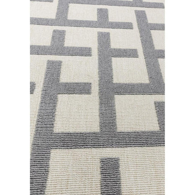 Antibes AN03 Grid Modern Geometric Durable Stain-Resistant Weatherproof Flatweave In-Outdoor White/Grey Rug-Asiatic Carpets-Rug Love - The Most Loved Rug Store