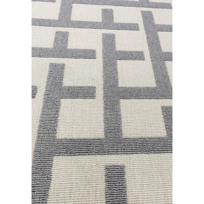 Antibes AN03 Grid Modern Geometric Durable Stain-Resistant Weatherproof Flatweave In-Outdoor White/Grey Rug-Asiatic Carpets-Rug Love - The Most Loved Rug Store