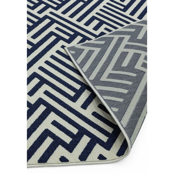 Antibes AN04 Linear Modern Geometric Durable Stain-Resistant Weatherproof Flatweave In-Outdoor Blue/White Rug-Asiatic Carpets-Rug Love - The Most Loved Rug Store
