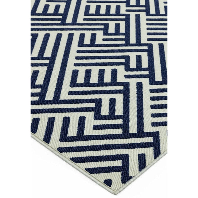 Antibes AN04 Linear Modern Geometric Durable Stain-Resistant Weatherproof Flatweave In-Outdoor Blue/White Rug-Asiatic Carpets-Rug Love - The Most Loved Rug Store