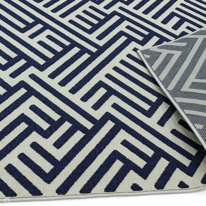 Antibes AN04 Linear Modern Geometric Durable Stain-Resistant Weatherproof Flatweave In-Outdoor Blue/White Rug-Asiatic Carpets-Rug Love - The Most Loved Rug Store