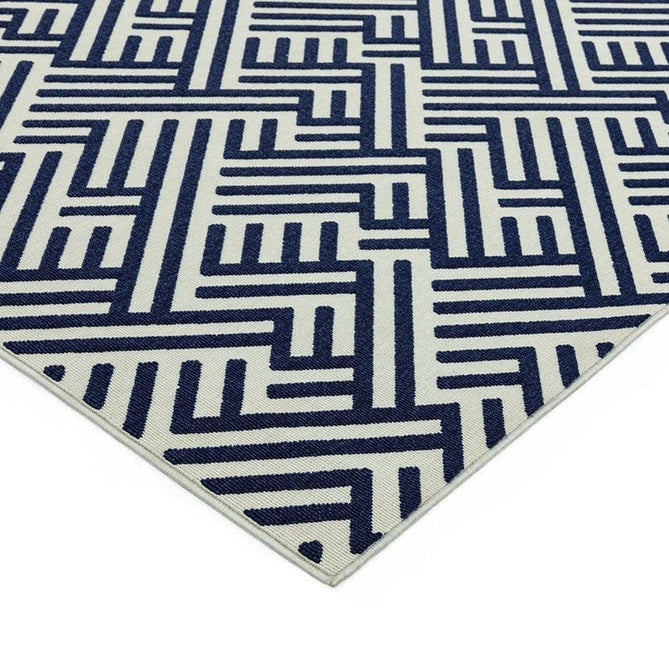 Antibes AN04 Linear Modern Geometric Durable Stain-Resistant Weatherproof Flatweave In-Outdoor Blue/White Rug-Asiatic Carpets-Rug Love - The Most Loved Rug Store