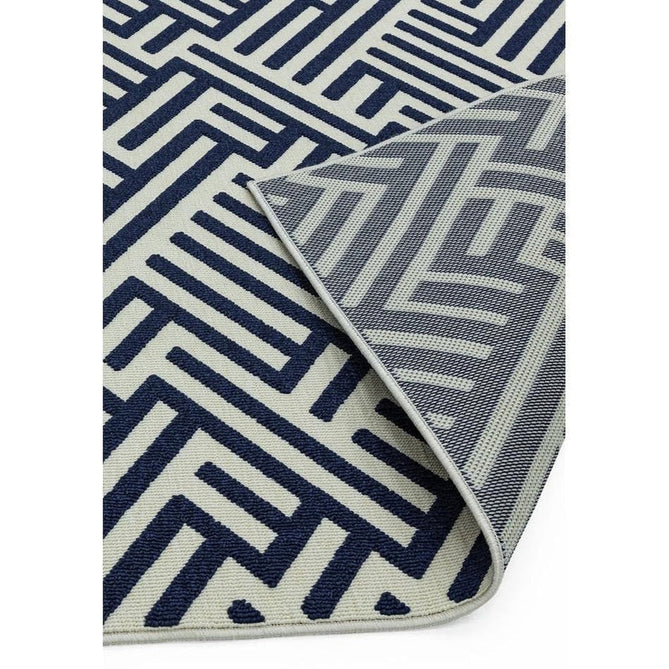 Antibes AN04 Linear Modern Geometric Durable Stain-Resistant Weatherproof Flatweave In-Outdoor Blue/White Rug-Asiatic Carpets-Rug Love - The Most Loved Rug Store