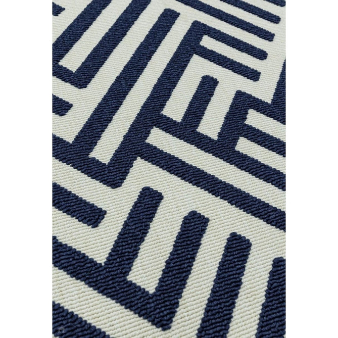 Antibes AN04 Linear Modern Geometric Durable Stain-Resistant Weatherproof Flatweave In-Outdoor Blue/White Rug-Asiatic Carpets-Rug Love - The Most Loved Rug Store