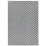 Antibes AN07 Arrow Modern Geometric Durable Stain-Resistant Weatherproof Flatweave In-Outdoor Light Grey Rug
