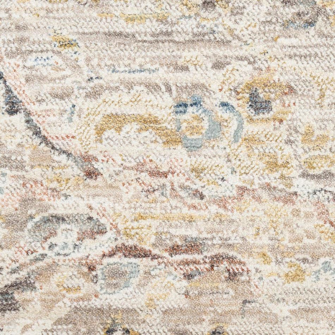 Antique Fusion ANF03 Traditional Vintage Distressed Floral Border Soft Smooth Polyester Low Profile Short Pile Light Grey Rug-Nourison-Rug Love - The Most Loved Rug Store