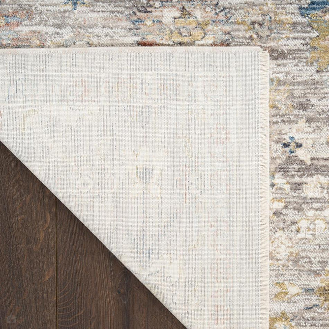 Antique Fusion ANF05 Traditional Vintage Distressed Allover Floral Border Soft Smooth Polyester Low Profile Short Pile Grey Rug-Nourison-Rug Love - The Most Loved Rug Store