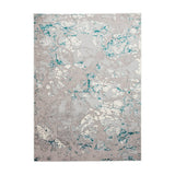 Apollo 2677 Modern Abstract Distressed Marble Metallic Shimmer High-Density Textured Flat Pile Grey/Green/Cream Rug