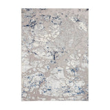 Apollo 2677 Modern Abstract Distressed Marble Metallic Shimmer High-Density Textured Flat Pile Grey/Navy/Cream Rug