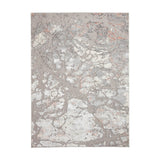 Apollo 2677 Modern Abstract Distressed Marble Metallic Shimmer High-Density Textured Flat Pile Grey/Rose/Cream Rug