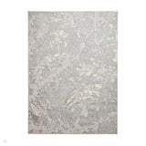 Apollo 2677 Modern Abstract Distressed Marble Metallic Shimmer High-Density Textured Flat Pile Grey/Silver/Ivory Rug 200 x 290 cm