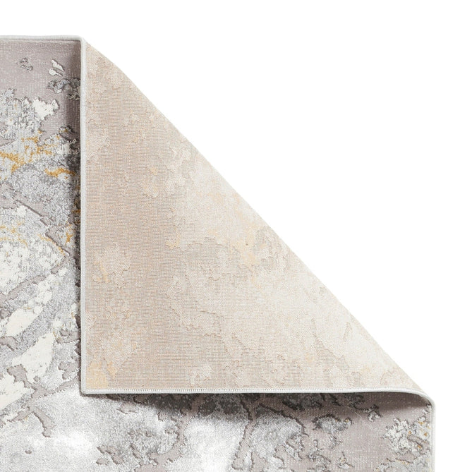 Apollo 2677 Modern Abstract Distressed Marble Metallic Shimmer High-Density Textured Low Profile Short-Pile Grey/Gold/Cream Rug-Think Rugs-Rug Love - The Most Loved Rug Store
