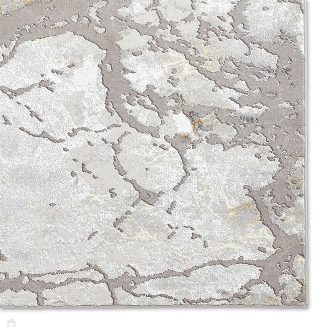 Apollo 2677 Modern Abstract Distressed Marble Metallic Shimmer High-Density Textured Low Profile Short-Pile Grey/Gold/Cream Rug-Think Rugs-Rug Love - The Most Loved Rug Store