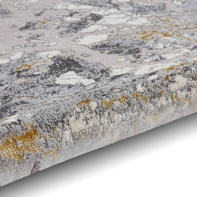 Apollo 2677 Modern Abstract Distressed Marble Metallic Shimmer High-Density Textured Low Profile Short-Pile Grey/Gold/Cream Rug-Think Rugs-Rug Love - The Most Loved Rug Store