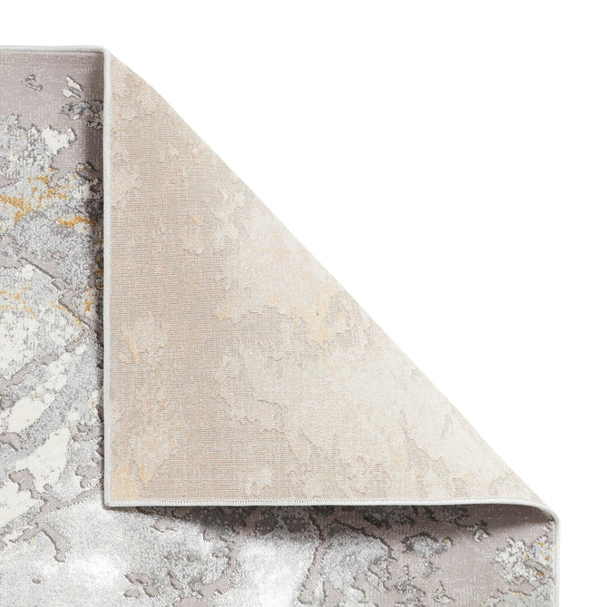 Apollo 2677 Modern Abstract Distressed Marble Metallic Shimmer High-Density Textured Low Profile Short-Pile Grey/Gold/Cream Rug-Think Rugs-Rug Love - The Most Loved Rug Store