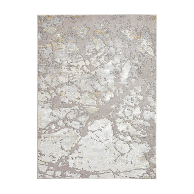 Apollo 2677 Modern Abstract Distressed Marble Metallic Shimmer High-Density Textured Low Profile Short-Pile Grey/Gold/Cream Rug-Think Rugs-Rug Love - The Most Loved Rug Store
