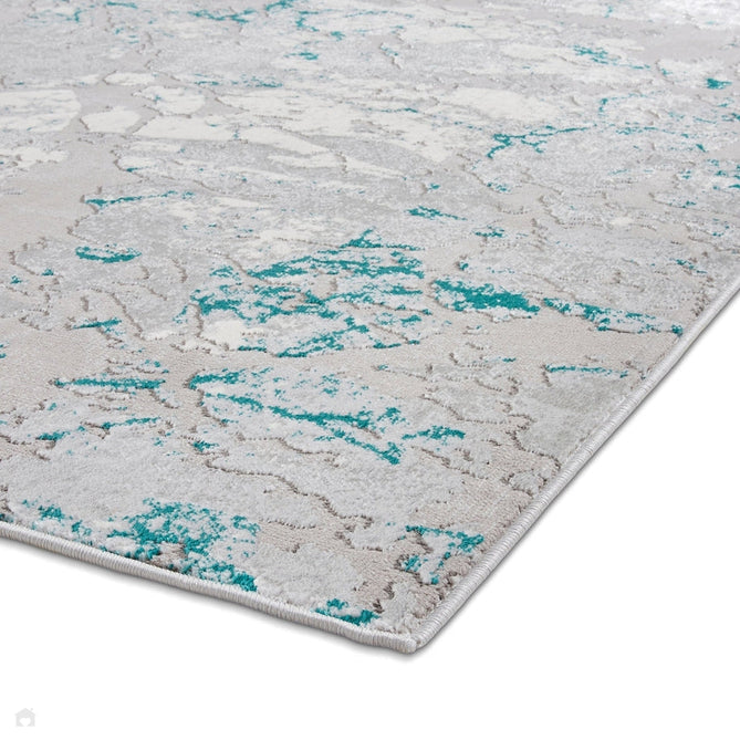 Apollo 2677 Modern Abstract Distressed Marble Metallic Shimmer High-Density Textured Low Profile Short-Pile Grey/Green/Cream Rug-Think Rugs-Rug Love - The Most Loved Rug Store