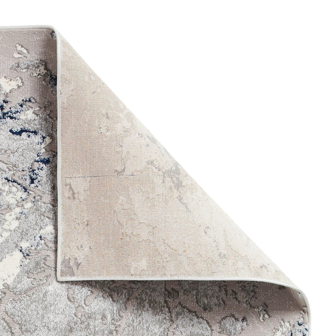 Apollo 2677 Modern Abstract Distressed Marble Metallic Shimmer High-Density Textured Low Profile Short-Pile Grey/Navy/Cream Rug-Think Rugs-Rug Love - The Most Loved Rug Store