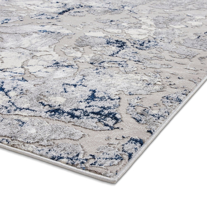 Apollo 2677 Modern Abstract Distressed Marble Metallic Shimmer High-Density Textured Low Profile Short-Pile Grey/Navy/Cream Rug-Think Rugs-Rug Love - The Most Loved Rug Store