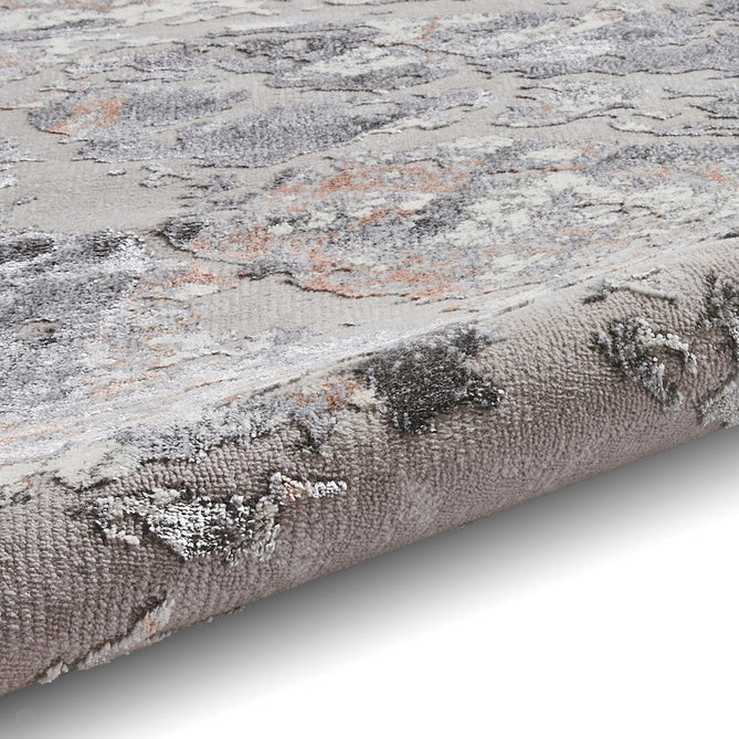 Apollo 2677 Modern Abstract Distressed Marble Metallic Shimmer High-Density Textured Low Profile Short-Pile Grey/Rose/Cream Rug-Think Rugs-Rug Love - The Most Loved Rug Store