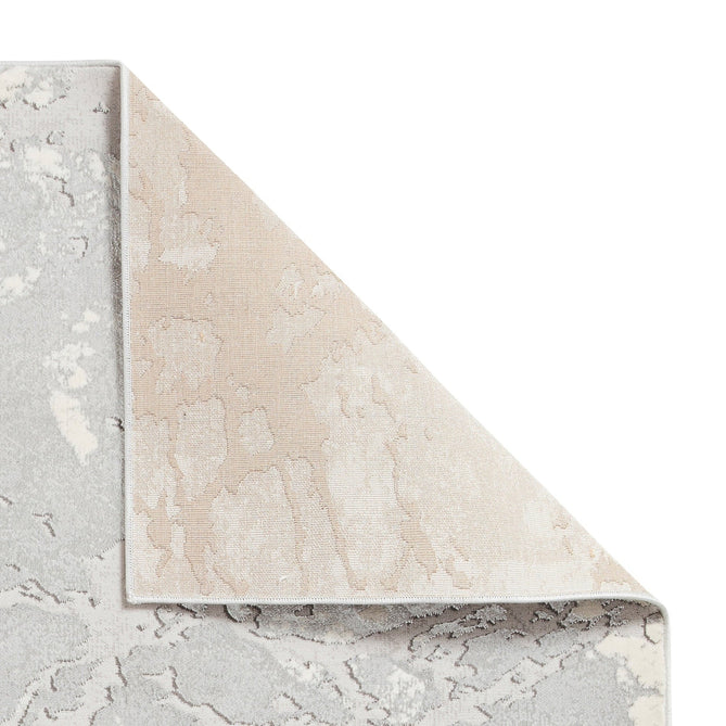 Apollo 2677 Modern Abstract Distressed Marble Metallic Shimmer High-Density Textured Low Profile Short-Pile Grey/Silver/Ivory Rug-Think Rugs-Rug Love - The Most Loved Rug Store