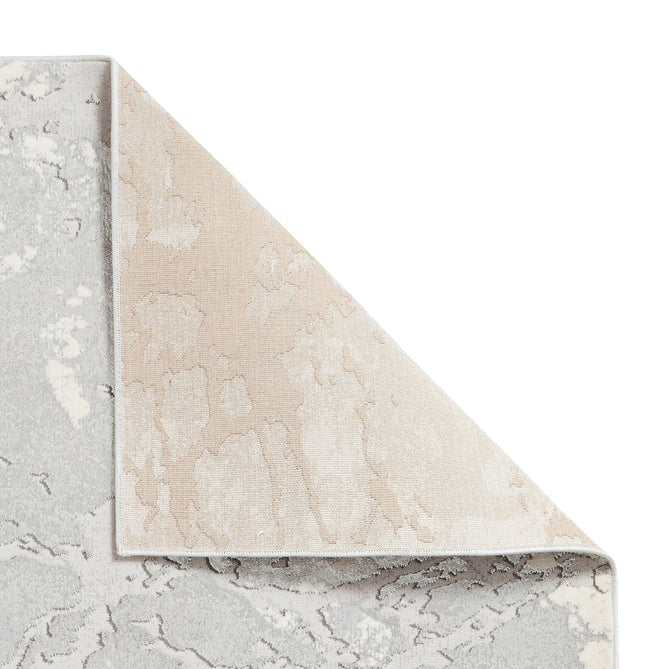 Apollo 2677 Modern Abstract Distressed Marble Metallic Shimmer High-Density Textured Low Profile Short-Pile Grey/Silver/Ivory Rug-Think Rugs-Rug Love - The Most Loved Rug Store