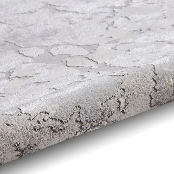 Apollo 2677 Modern Abstract Distressed Marble Metallic Shimmer High-Density Textured Low Profile Short-Pile Grey/Silver/Ivory Rug-Think Rugs-Rug Love - The Most Loved Rug Store