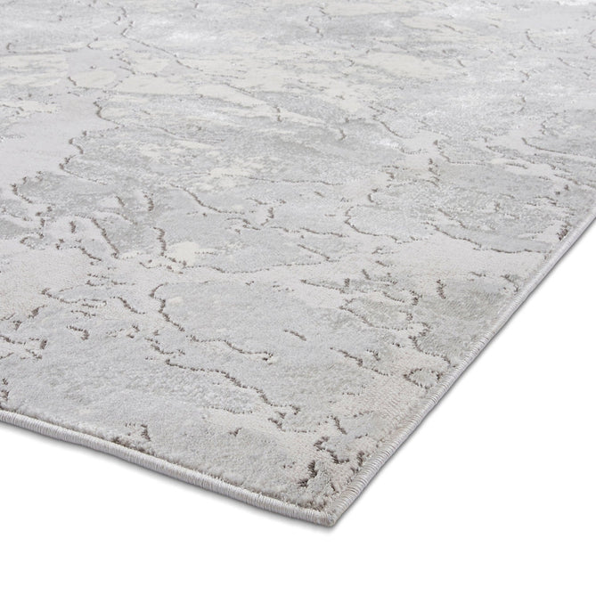 Apollo 2677 Modern Abstract Distressed Marble Metallic Shimmer High-Density Textured Low Profile Short-Pile Grey/Silver/Ivory Rug-Think Rugs-Rug Love - The Most Loved Rug Store