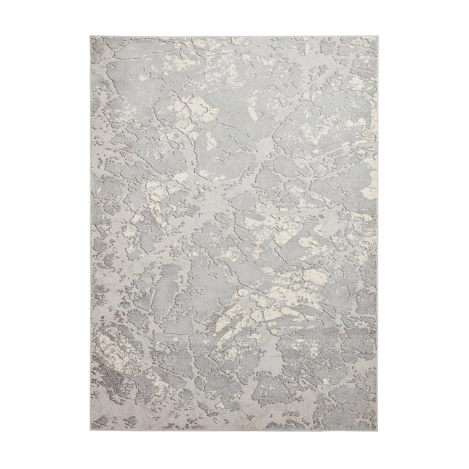 Apollo 2677 Modern Abstract Distressed Marble Metallic Shimmer High-Density Textured Low Profile Short-Pile Grey/Silver/Ivory Rug-Think Rugs-Rug Love - The Most Loved Rug Store