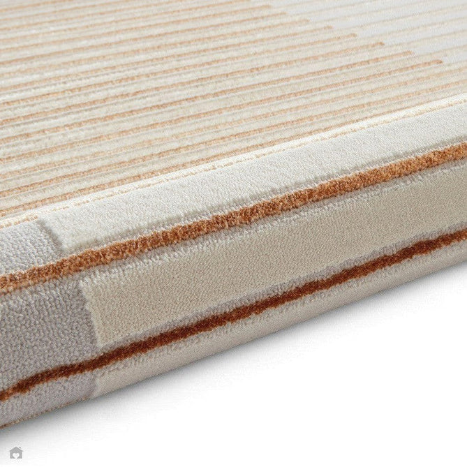 Apollo 2681 Modern Geometric Striped Linear Blocks Distressed Metallic Shimmer High-Density Textured Low Profile Short-Pile Beige/Grey/Bronze/Terra/Brown/Cream Rug-Think Rugs-Rug Love - The Most Loved Rug Store