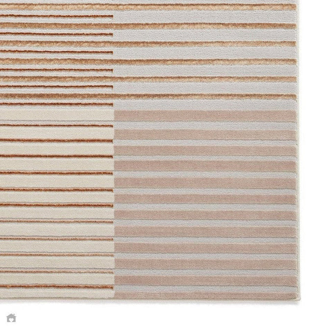 Apollo 2681 Modern Geometric Striped Linear Blocks Distressed Metallic Shimmer High-Density Textured Low Profile Short-Pile Beige/Grey/Bronze/Terra/Brown/Cream Rug-Think Rugs-Rug Love - The Most Loved Rug Store