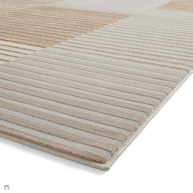 Apollo 2681 Modern Geometric Striped Linear Blocks Distressed Metallic Shimmer High-Density Textured Low Profile Short-Pile Beige/Grey/Bronze/Terra/Brown/Cream Rug-Think Rugs-Rug Love - The Most Loved Rug Store