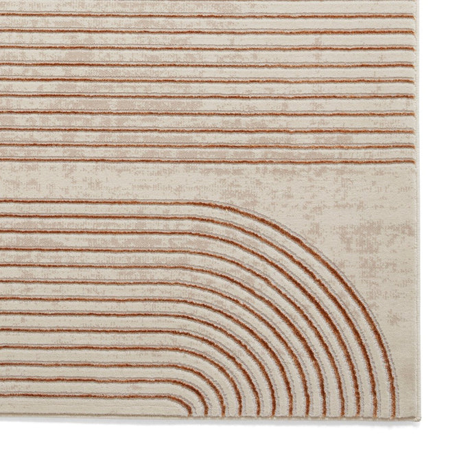 Apollo 2683 Modern Geometric Swirl Distressed Metallic Shimmer High-Density Textured Low Profile Short-Pile Beige/Grey/Bronze/Terra/Brown/Cream Rug-Think Rugs-Rug Love - The Most Loved Rug Store
