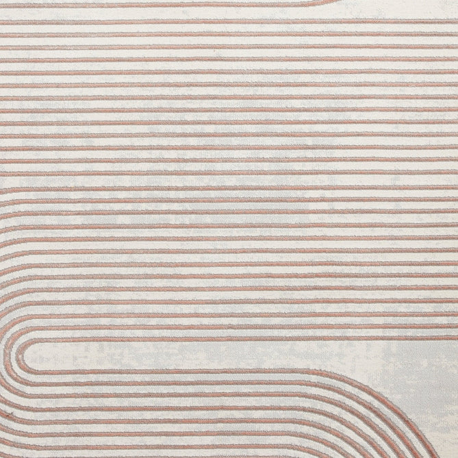 Apollo 2683 Modern Geometric Swirl Distressed Metallic Shimmer High-Density Textured Low Profile Short-Pile Cream/Grey/Rose Rug-Think Rugs-Rug Love - The Most Loved Rug Store
