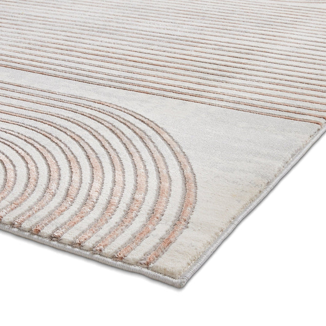 Apollo 2683 Modern Geometric Swirl Distressed Metallic Shimmer High-Density Textured Low Profile Short-Pile Cream/Grey/Rose Rug-Think Rugs-Rug Love - The Most Loved Rug Store