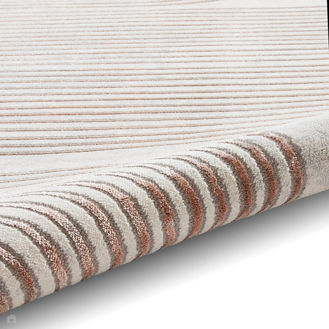 Apollo 2683 Modern Geometric Swirl Distressed Metallic Shimmer High-Density Textured Low Profile Short-Pile Cream/Grey/Rose Rug-Think Rugs-Rug Love - The Most Loved Rug Store