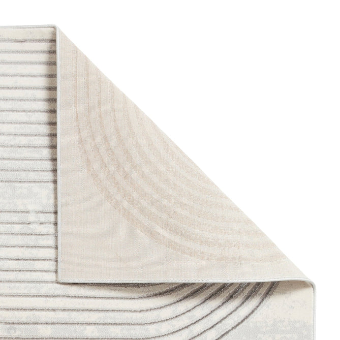 Apollo 2683 Modern Geometric Swirl Distressed Metallic Shimmer High-Density Textured Low Profile Short-Pile Cream/Grey/Silver Rug-Think Rugs-Rug Love - The Most Loved Rug Store