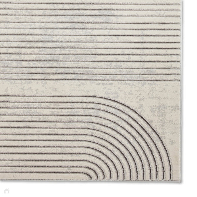 Apollo 2683 Modern Geometric Swirl Distressed Metallic Shimmer High-Density Textured Low Profile Short-Pile Cream/Grey/Silver Rug-Think Rugs-Rug Love - The Most Loved Rug Store
