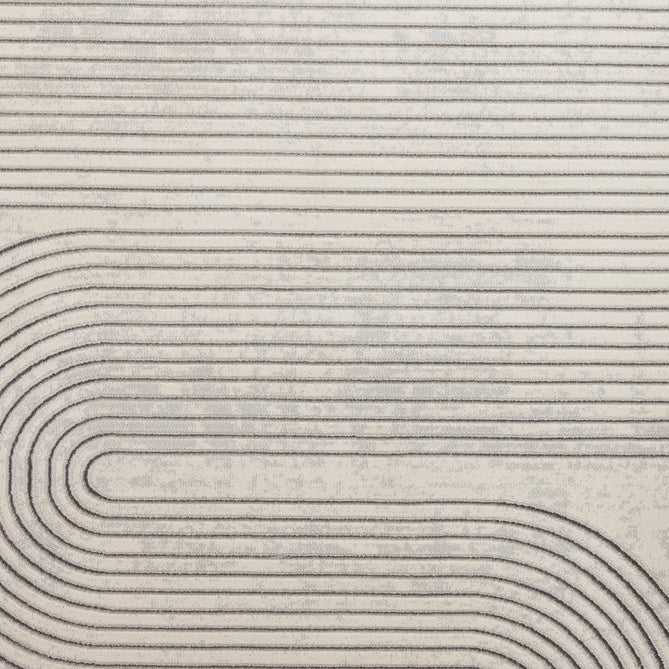 Apollo 2683 Modern Geometric Swirl Distressed Metallic Shimmer High-Density Textured Low Profile Short-Pile Cream/Grey/Silver Rug-Think Rugs-Rug Love - The Most Loved Rug Store