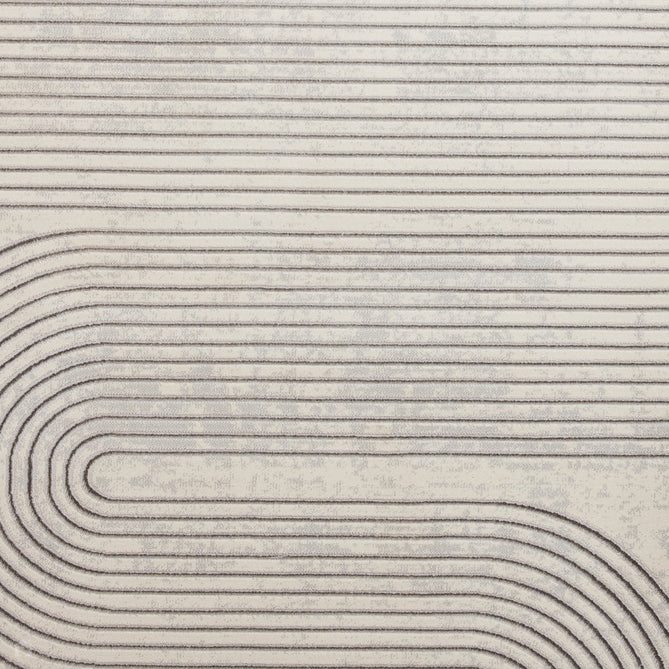 Apollo 2683 Modern Geometric Swirl Distressed Metallic Shimmer High-Density Textured Low Profile Short-Pile Cream/Grey/Silver Rug-Think Rugs-Rug Love - The Most Loved Rug Store
