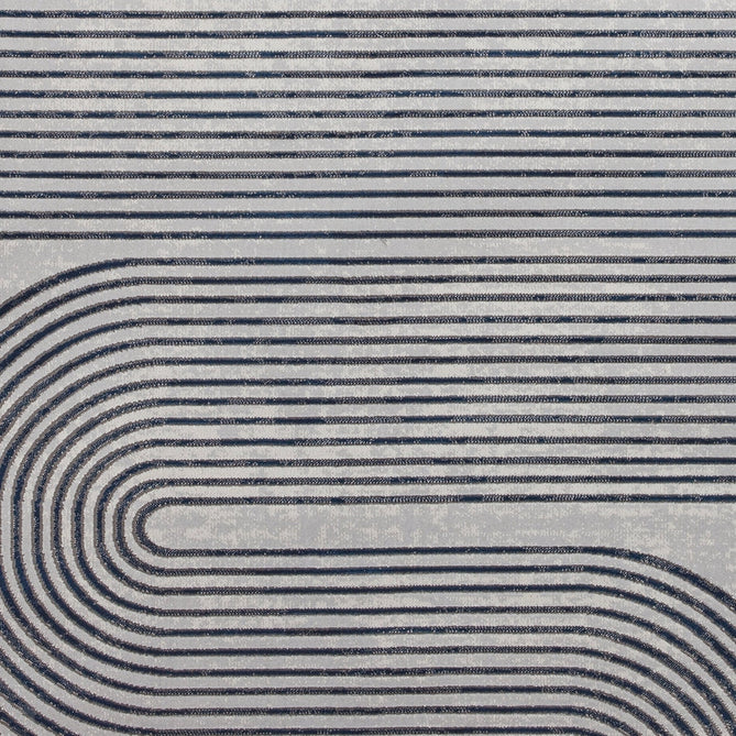 Apollo 2683 Modern Geometric Swirl Distressed Metallic Shimmer High-Density Textured Low Profile Short-Pile Grey/Cream/Navy Rug-Think Rugs-Rug Love - The Most Loved Rug Store