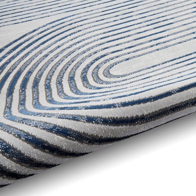 Apollo 2683 Modern Geometric Swirl Distressed Metallic Shimmer High-Density Textured Low Profile Short-Pile Grey/Cream/Navy Rug-Think Rugs-Rug Love - The Most Loved Rug Store
