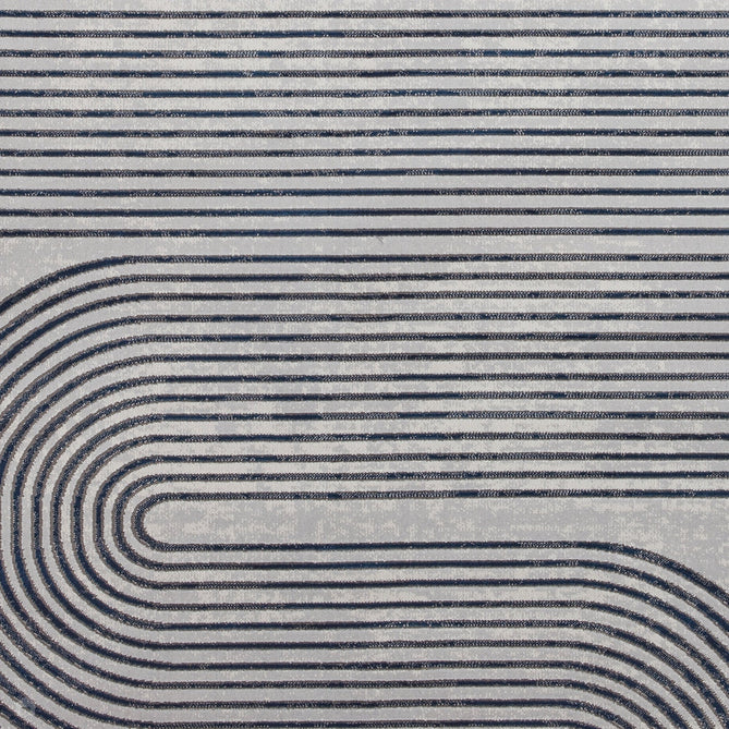 Apollo 2683 Modern Geometric Swirl Distressed Metallic Shimmer High-Density Textured Low Profile Short-Pile Grey/Cream/Navy Rug-Think Rugs-Rug Love - The Most Loved Rug Store