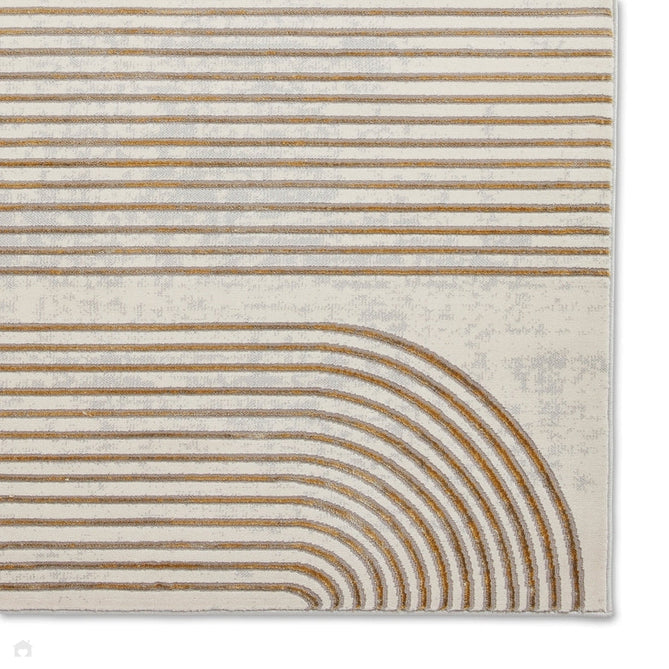 Apollo 2683 Modern Geometric Swirl Distressed Metallic Shimmer High-Density Textured Low Profile Short-Pile Grey/Gold/Cream Rug-Think Rugs-Rug Love - The Most Loved Rug Store