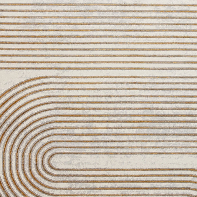 Apollo 2683 Modern Geometric Swirl Distressed Metallic Shimmer High-Density Textured Low Profile Short-Pile Grey/Gold/Cream Rug-Think Rugs-Rug Love - The Most Loved Rug Store